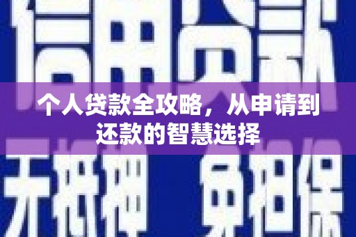 喜德个人贷款全攻略，从申请到还款的智慧选择