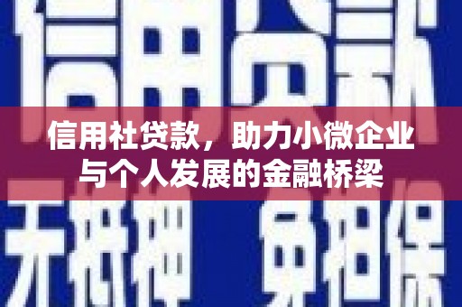屯门信用社贷款，助力小微企业与个人发展的金融桥梁