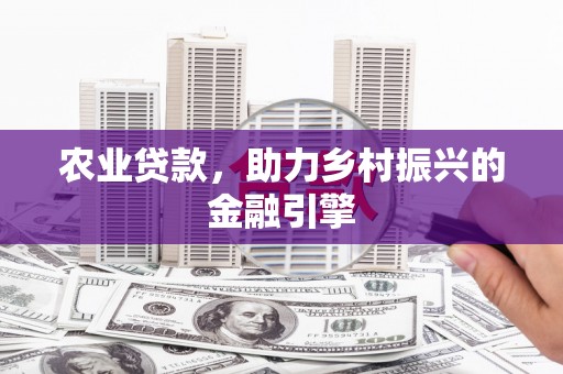 明光农业贷款，助力乡村振兴的金融引擎