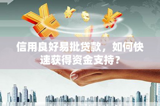 武汉信用良好易批贷款，如何快速获得资金支持？