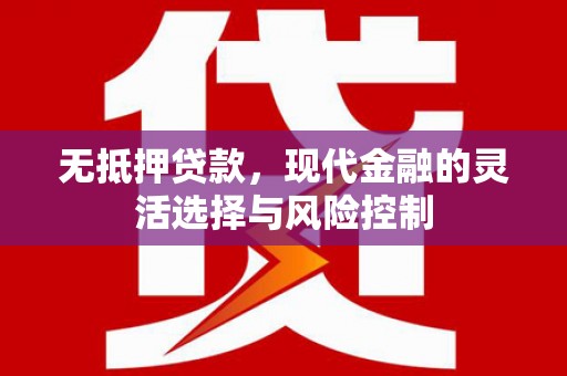 偃师无抵押贷款，现代金融的灵活选择与风险控制