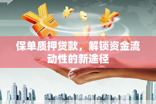 襄阳保单质押贷款，解锁资金流动性的新途径