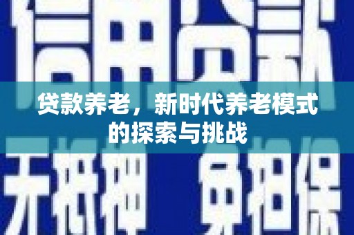 马边贷款养老，新时代养老模式的探索与挑战