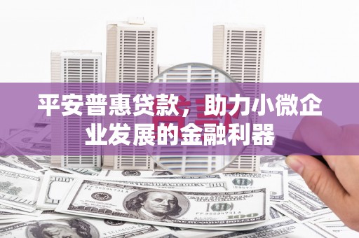 文峰平安普惠贷款，助力小微企业发展的金融利器