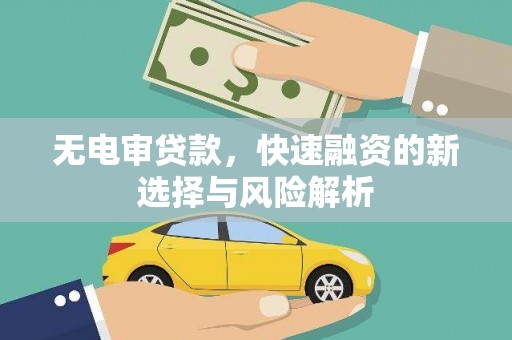 内湖无电审贷款，快速融资的新选择与风险解析