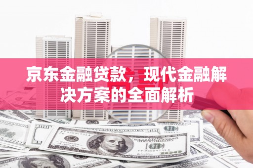 雁江京东金融贷款，现代金融解决方案的全面解析