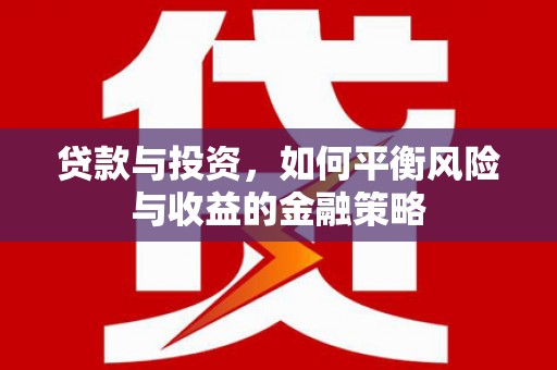 潼南贷款与投资，如何平衡风险与收益的金融策略