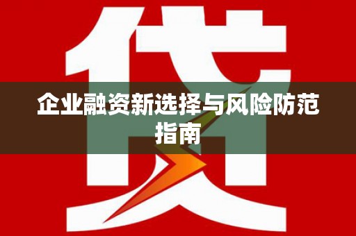 安仁企业融资新选择与风险防范指南